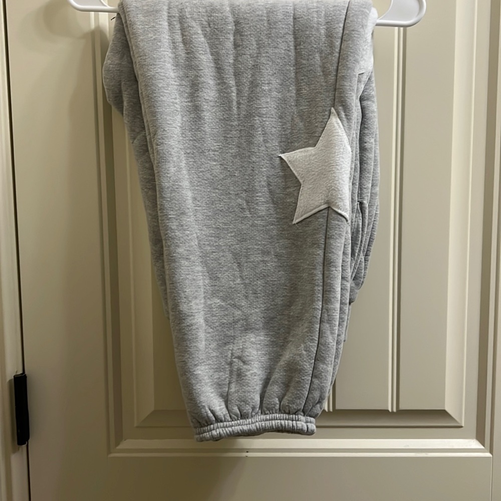 No Boundaries Grey Sweatpants with White Stars